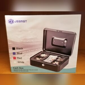 Jssmst Black Cash Box with Compartments